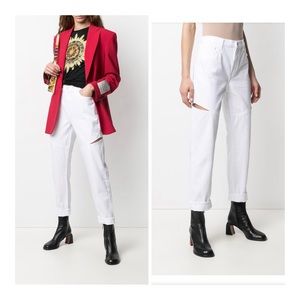 J Brand High Rise Boy Fit Cut White Women’s Jeans Size 24 NWT